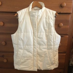 Liz Claiborne Creamy White Quilted Vest EUC Sz XL